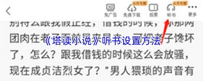《塔读小说》听书设置方法